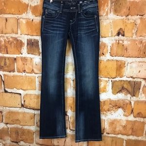 Miss Me Average Rise Bandana Bootcut Jeans